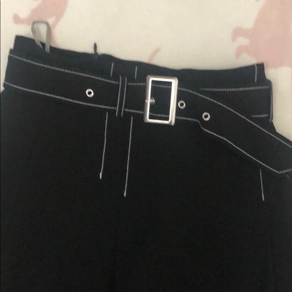 NWT—Etam Black Midi Skirt with removable Belt, US2 - Picture 2 of 7